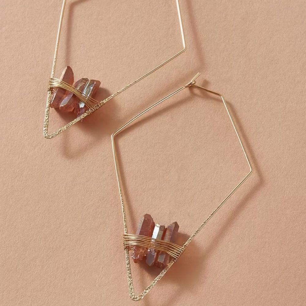 Brown Crystal Earrings N1862